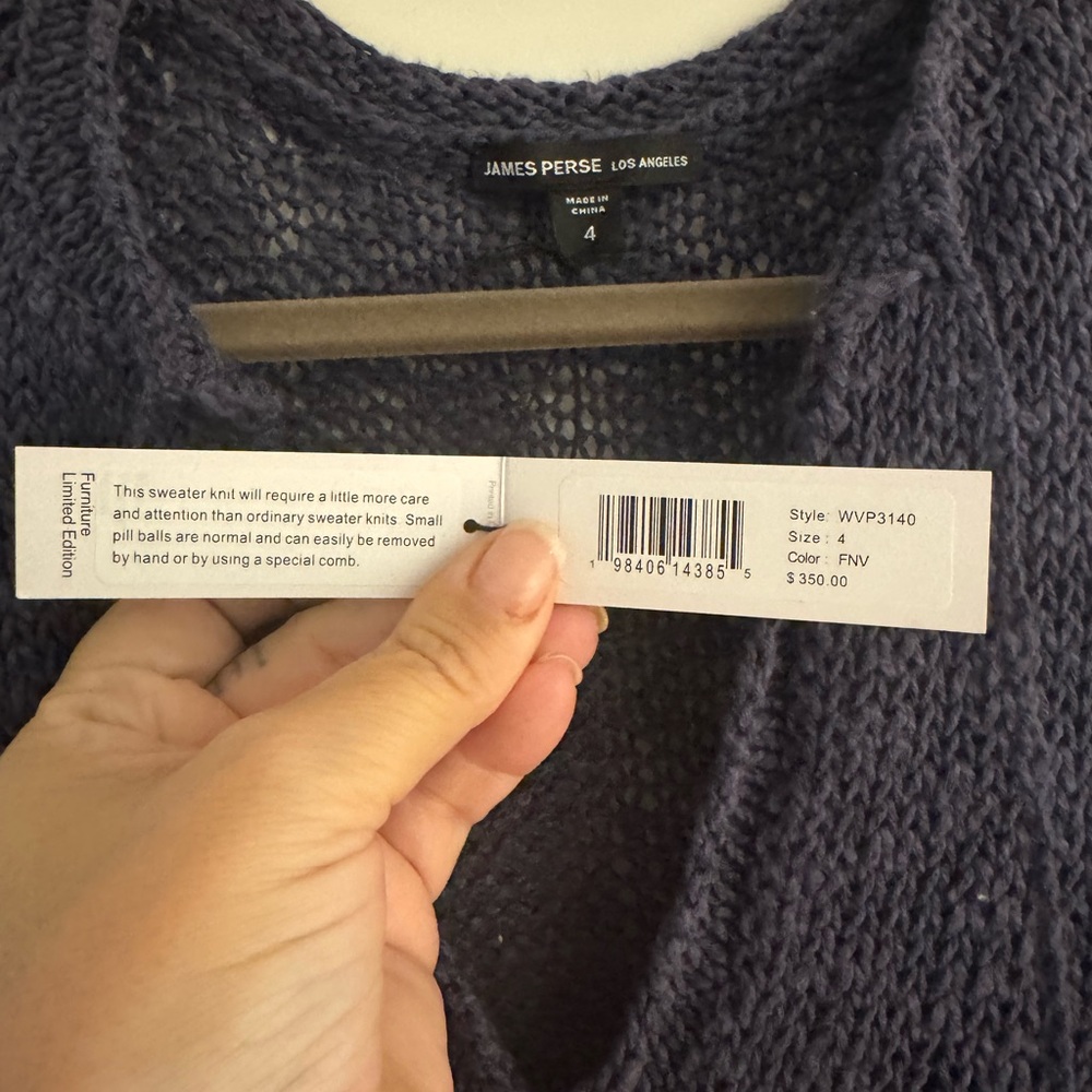James Perse Navy linen sweater Mini Dress - Picture 2 of 3